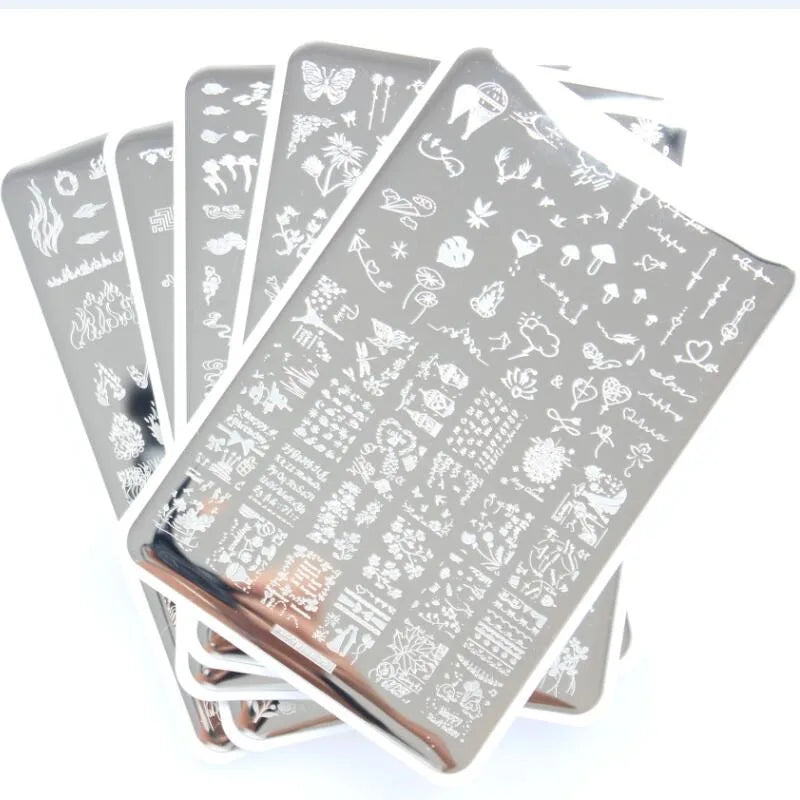 ZJoyplus XL Flower Nail Stamping Plate – 59 Designs, Stainless Steel