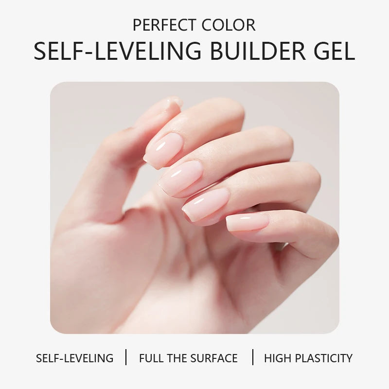PERFECT COLOR Gel Nail Polish Top & Base Coat Set – Silky Base, Glossy No-Wipe Top