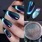 9D Sparkly Chameleon Magnetic Nail Powder – Holographic Cat Eye Chrome Pigment