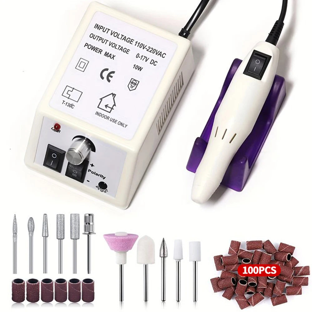 LINMANDA 15000RPM Electric Nail Drill Machine Manicure With Nail Drill Bits Set Nail Files Drill Bits Gel Polish Remover Tools