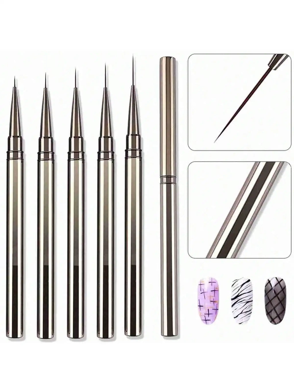 FUMOSIK Nail Art Liner Brushes – Hand-Painted Drawing Pens for Acrylic & UV Gel