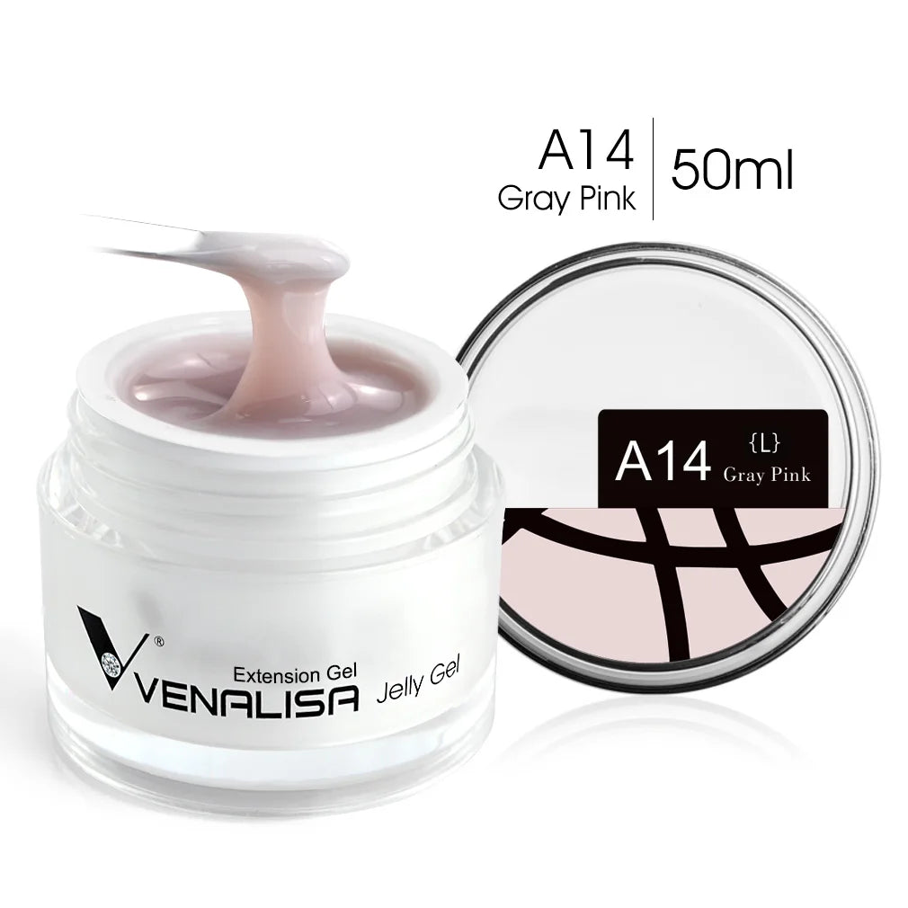 Venalisa 50ml TPO FREE Rose Pink Jelly Gel Extension Nail Salon Professiona Used Self Leveling Transparent Gel Nail Gel Polish