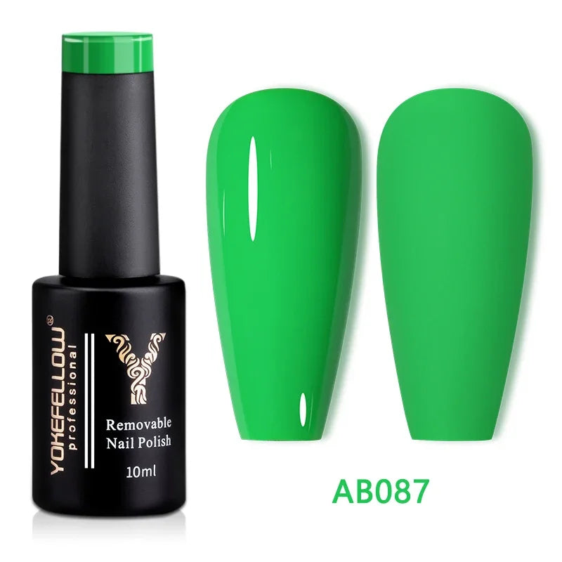 YOKEFELLOW 10ML Glow in the Dark Gel Nail Polish Luminous Neon Gel Polish Summer Semi Permanent Soak Off Nail Art UV Varnish