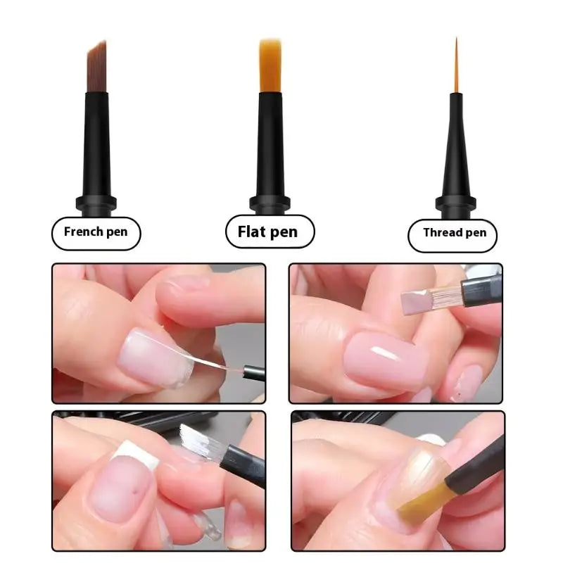 Interchangeable Nail Polish Brush Pen – 12 Replaceable Brush Heads