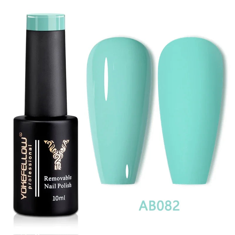 YOKEFELLOW 10ML Glow in the Dark Gel Nail Polish Luminous Neon Gel Polish Summer Semi Permanent Soak Off Nail Art UV Varnish