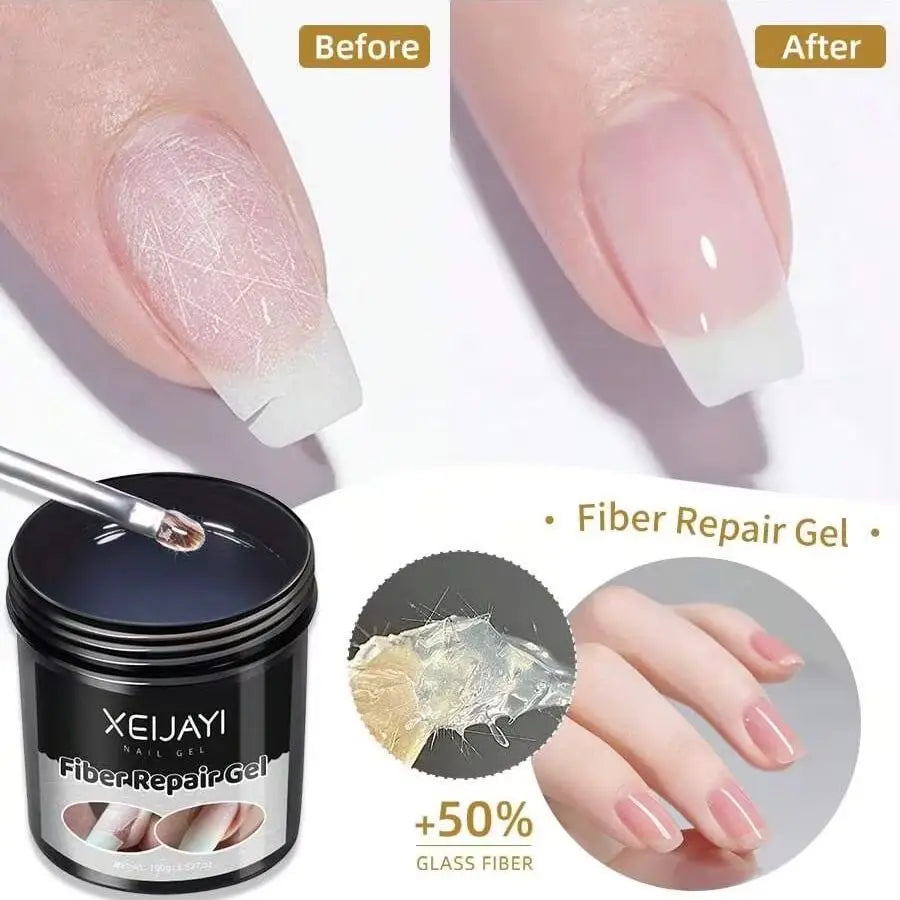 XEIJAYI 100g Fiber Nail Repair Gel – Strengthener for Broken & Thin Nails