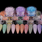 12-Bottle Shiny Sugar Pigment Glitter Set – Nail, Face & Body Sparkle