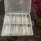 XXL French Half-Cover Nail Tips – Clear Acrylic Coffin & C-Curve Extensions