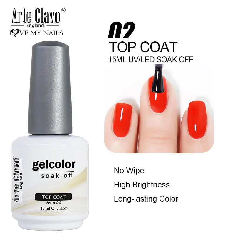 Arte Clavo 15ml Gel Nail Polish Nail Supply Wholesale Soak Off UV LED Gel Lacquer Nail Art Glitter Polish Long Lasting Gel