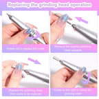 MOSKANY 45000RPM Rechargeable Portable Nail Drill Machine