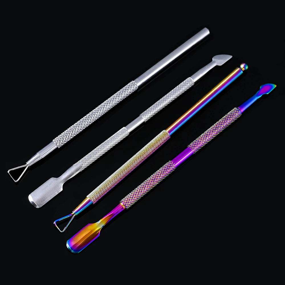 Hook Type Stainless Steel Cuticle Pusher & Gel Polish Scraper