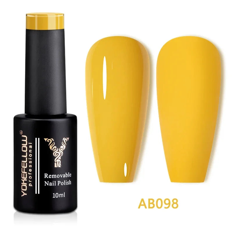 YOKEFELLOW 10ML Glow in the Dark Gel Nail Polish Luminous Neon Gel Polish Summer Semi Permanent Soak Off Nail Art UV Varnish