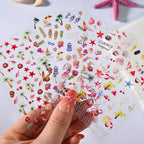 MAFANAILS 5D Embossed Sea Shell Nail Stickers – Ocean Beach Starfish Decals