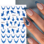 Blue Ocean Nail Art Stickers – Whale, Octopus & Starfish Decals, 2 Pieces