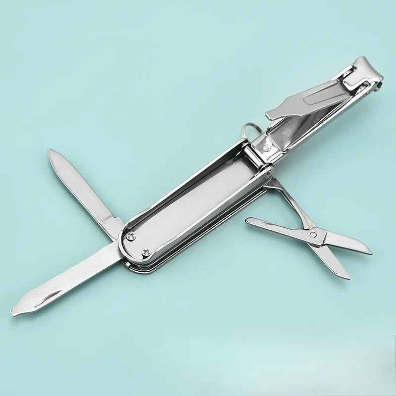 Ouriner Multifunctional Stainless Steel Nail Clipper – 6-in-1 with File & Bottle Opener