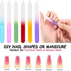 Professional Gradient Glass Nail Files – Double-Sided Set of 5
