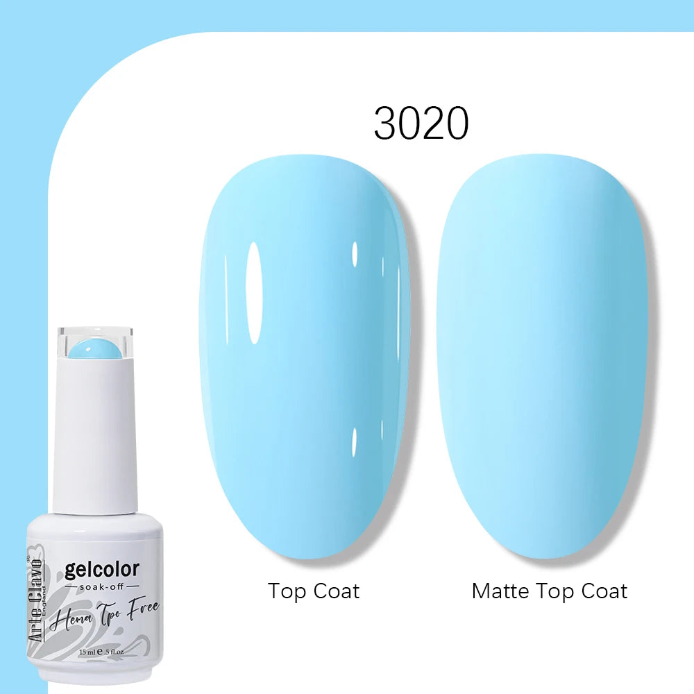 Arte Clavo Gel Nail Polish 400 Colors15ml Semi Permanent Gel Varnish Base Top Coat Nail Art Manicure Soak Off LED UV Salon Gel