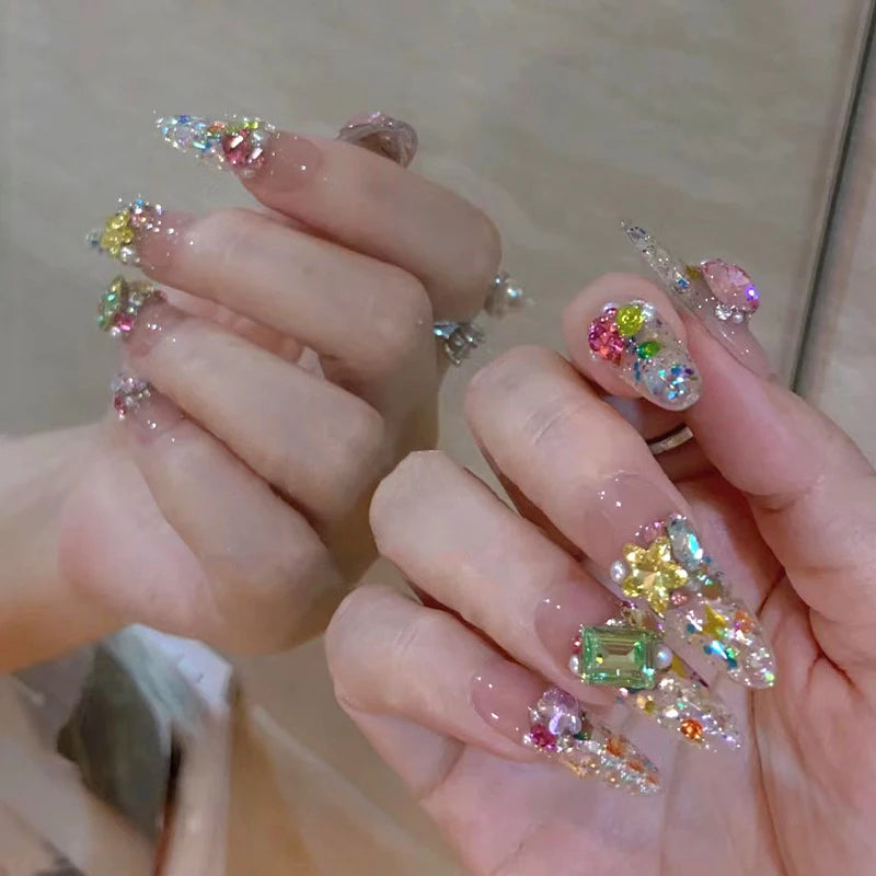 Mixed Shape Nail Rhinestones – 3D Glass Crystal Charms, 20 Pieces