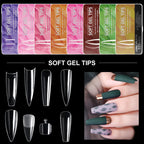 Soft Gel False Nail Extension Tips – Coffin, Almond & Oval, 120-550 Pieces