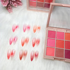 9-Color Gradient Glitter Nail Powder Palette – Magic Mirror Pigment Set