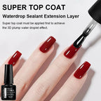 MEET ACROSS 3D Clear Water Drop Top Coat – Crystal No-Wipe Nail Gel