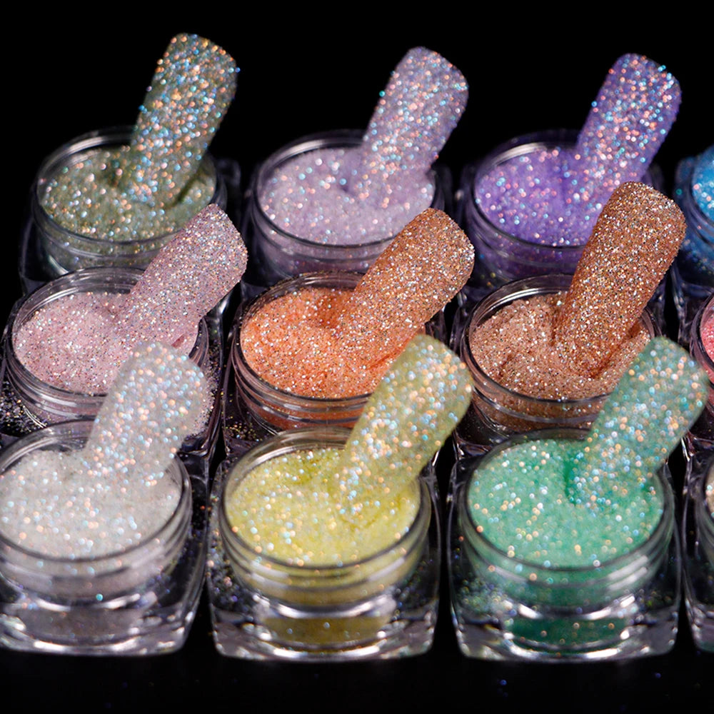 12 Bottles Set Shiny Nail Sugar Pigment Powder Cosmetic Festival Powder Sequins Glitter for Nail Arts Face Hair Body Decoration