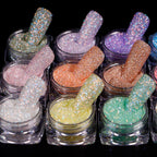 12-Bottle Shiny Sugar Pigment Glitter Set – Nail, Face & Body Sparkle