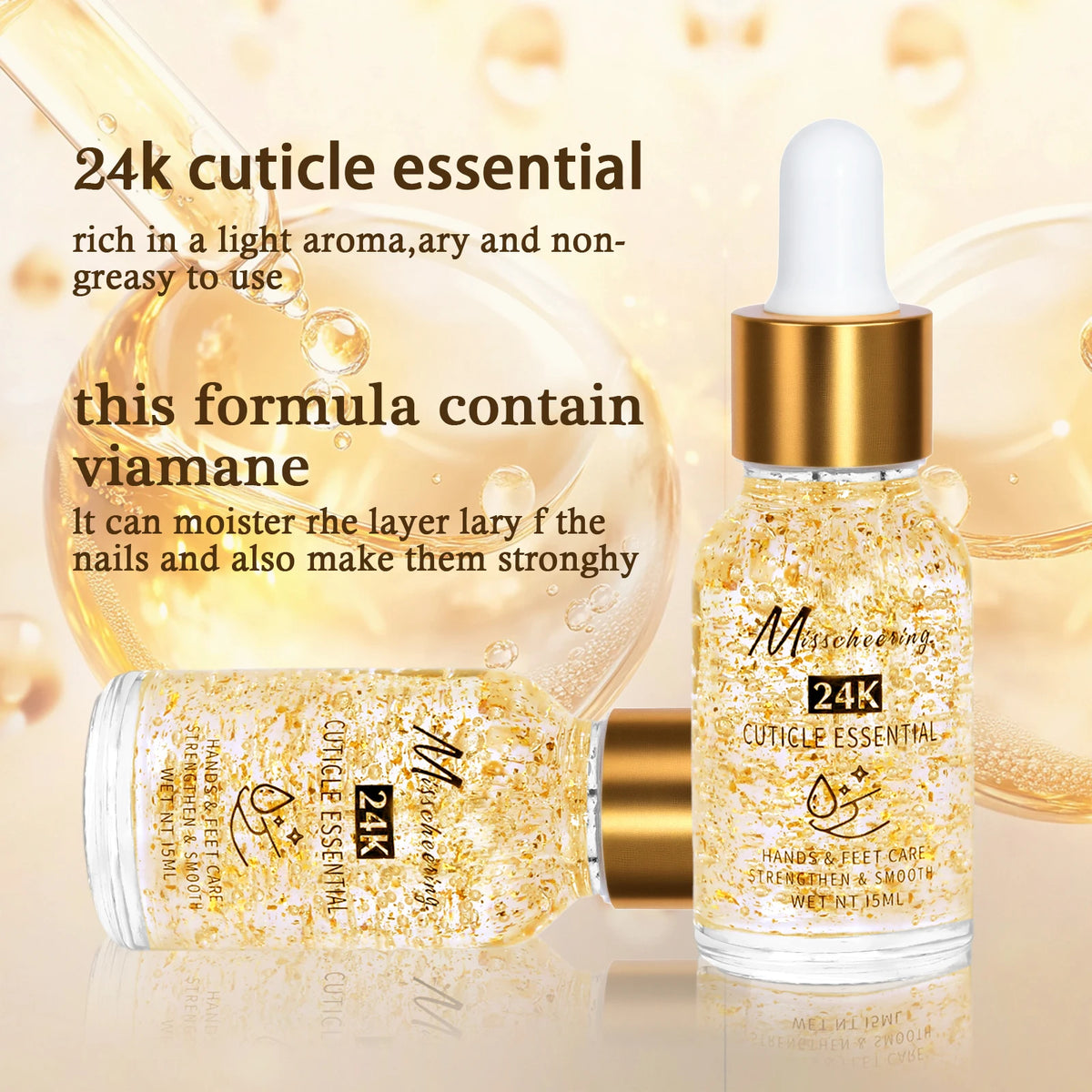 15ml 24K Gold Foil Cuticle Essence – Nail & Foot Nutrient Oil