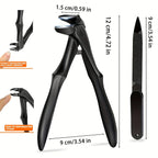 Angled Curve Toenail Clippers – Large Opening for Thick Nails, Lock Buckle