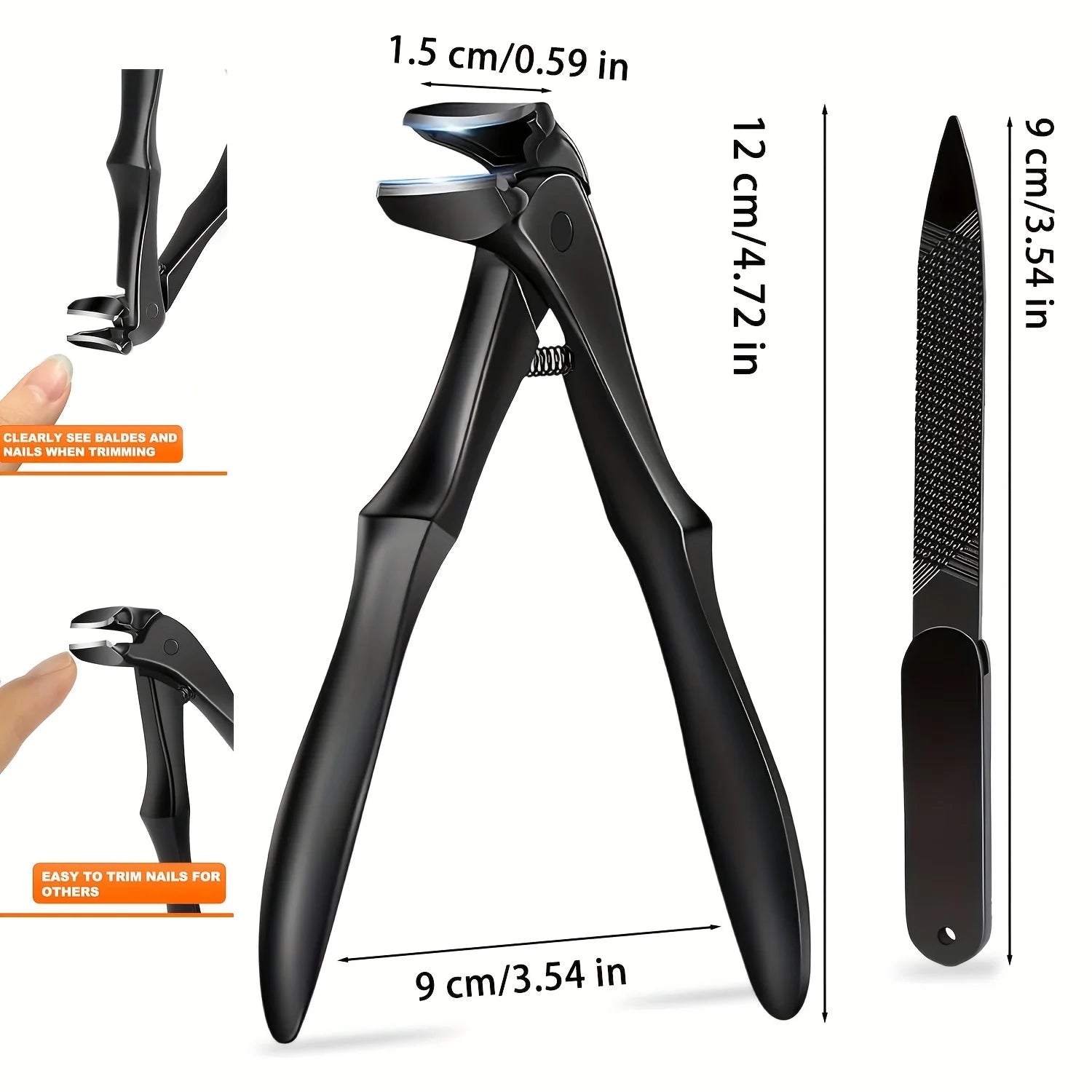 Angled Curve Toenail Clippers – Large Opening for Thick Nails, Lock Buckle