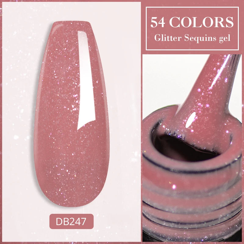 Mtssii Glitter Sequins Gel Nail Polish – Sparkling Soak-Off UV/LED Gel