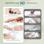 Nailpop Instant Press & Remove Nail Glue Kit – Hypoallergenic, No UV Lamp Needed