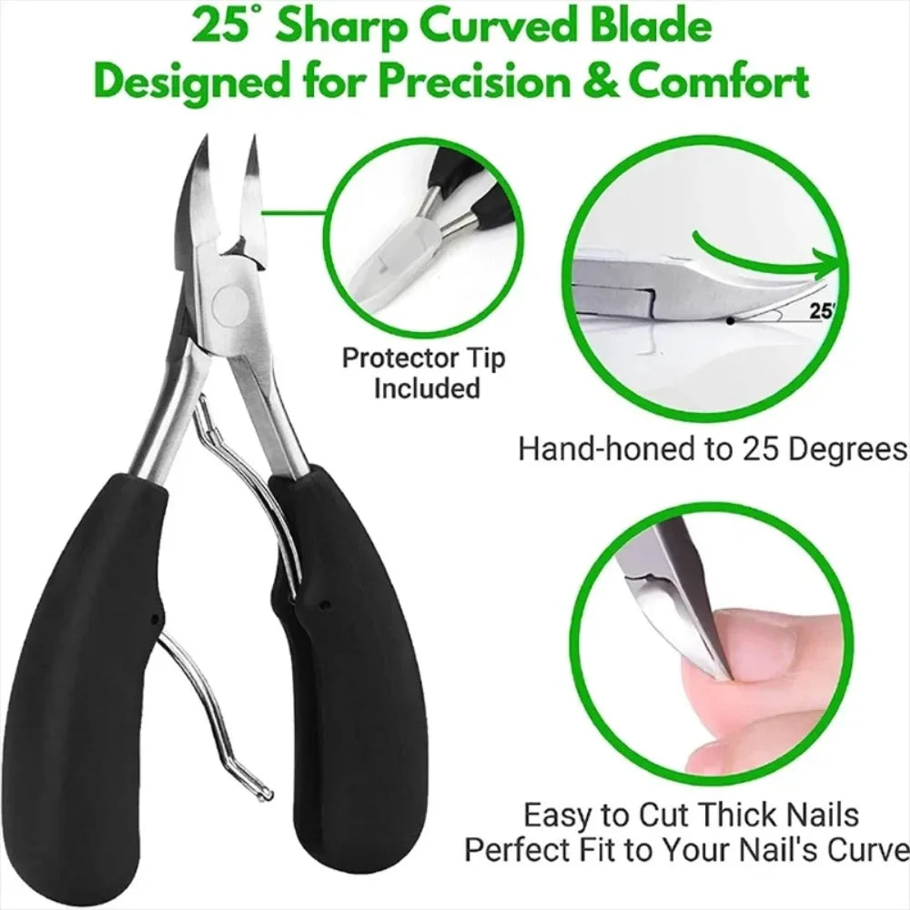 Professional Curved-Blade Toenail Clipper – Ingrown & Thick Nail Cutter