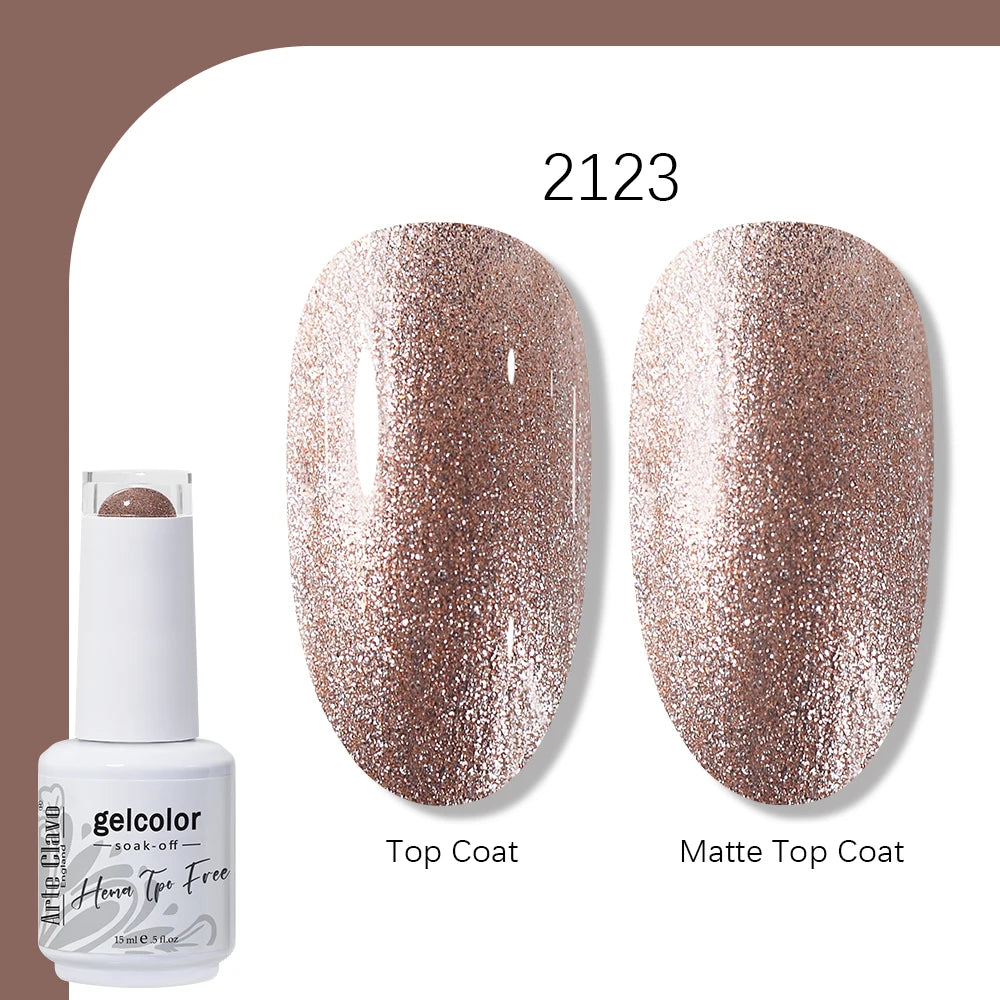 Arte Clavo Gel Nail Polish 400 Colors15ml Semi Permanent Gel Varnish Base Top Coat Nail Art Manicure Soak Off LED UV Salon Gel