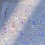 NAILFYOU Holographic Mermaid Tail Nail Stickers – 5D Shell & Star Decals