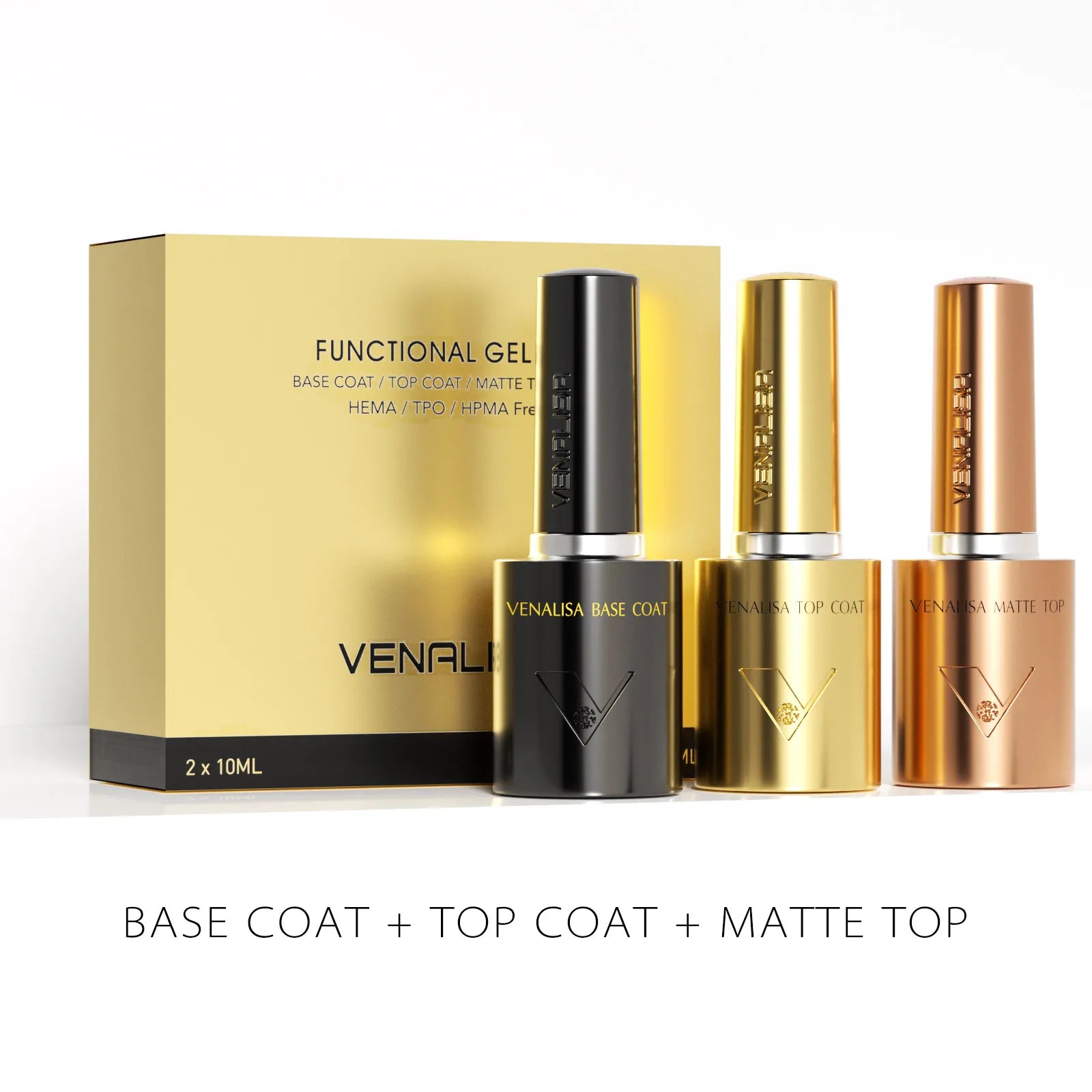 VENALISA HEMA/TPO-Free Nail Gel Polish VIP Kit – Ultra Glossy Diamond Top Coat