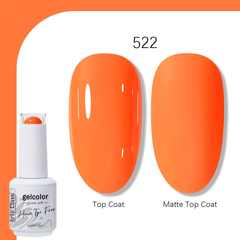 Arte Clavo Gel Nail Polish 400 Colors15ml Semi Permanent Gel Varnish Base Top Coat Nail Art Manicure Soak Off LED UV Salon Gel