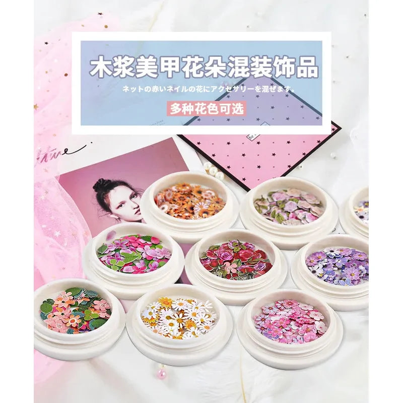 Mixed-Color Dried Flowers for Nail Art – Natural Ultra-Thin Resin Craft Decor