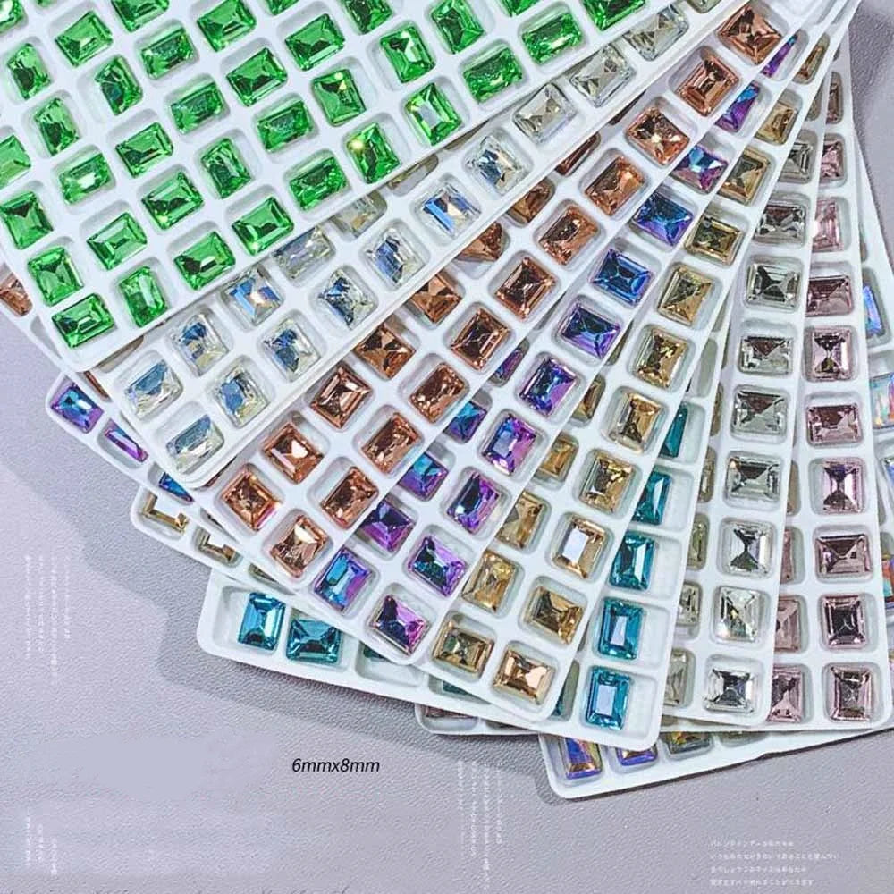 K9 Glass Crystal Nail Rhinestones – Dazzling Diamond-Like Flatback Gems, 50 Pieces