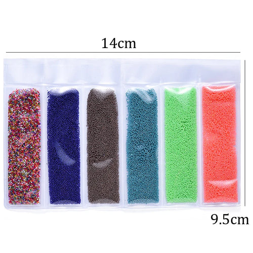 Art lalic Caviar Micro Beads – 6-Color Metallic Nail Art Decoration Set