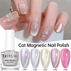 LILYCUTE Cat Magnetic Nail Polish – No-Lamp Pearl Effect, Quick Dry