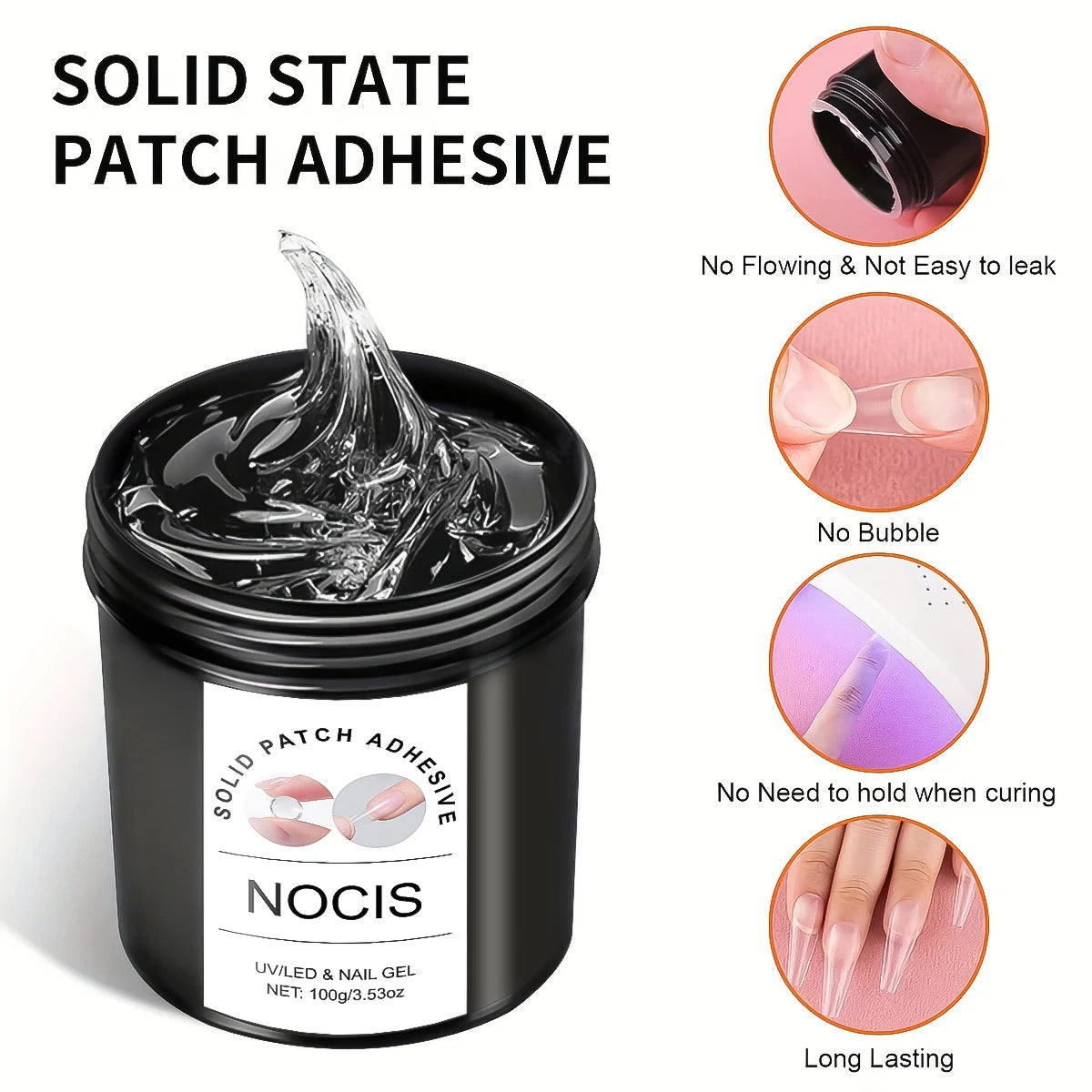 100g Solid Patch Adhesive Gel – Nail Strengthening & Extension Glue