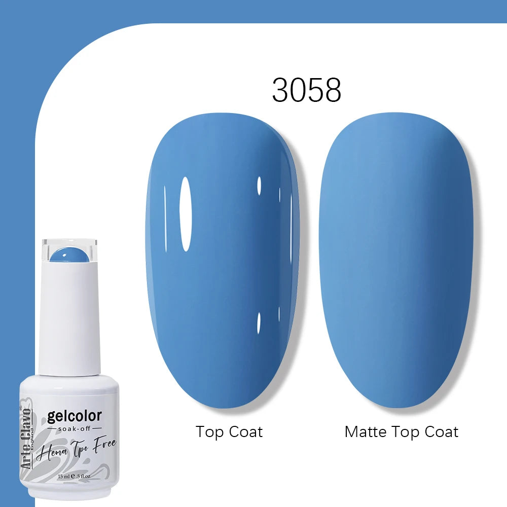 Arte Clavo Gel Nail Polish 400 Colors15ml Semi Permanent Gel Varnish Base Top Coat Nail Art Manicure Soak Off LED UV Salon Gel