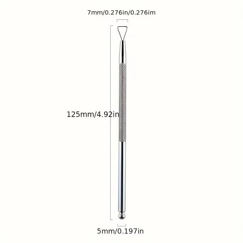 Stainless Steel Cuticle Pusher & Triangle Scraper – Gel Polish & Dead Skin Remover