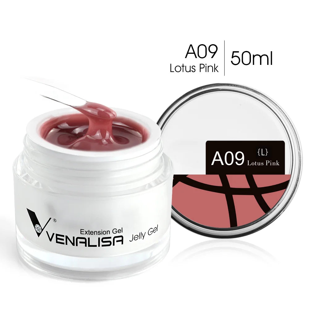 Venalisa 50ml TPO FREE Rose Pink Jelly Gel Extension Nail Salon Professiona Used Self Leveling Transparent Gel Nail Gel Polish
