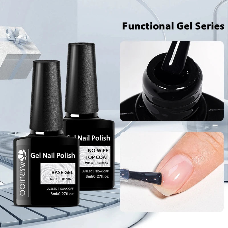 MSRUIOO Base Gel & No-Wipe Top Coat Set – Design Enhancer Duo