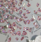 Mini Pink Nail Rhinestones – Teardrop & Horse-Eye Shape Charms, 100 Pieces