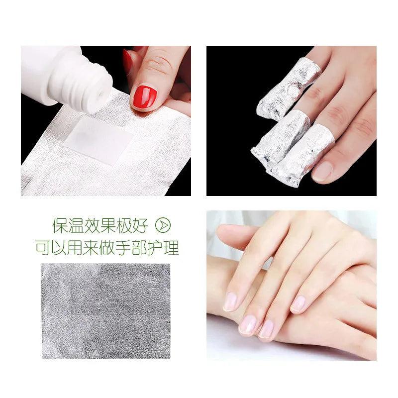 1000Pcs Aluminium Foil Nail Wraps – Gel & Acrylic Soak-Off Tool