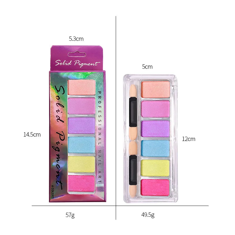 CHUNSHU 6-Color Metallic Chrome Nail Powder – Mirror Gold, Silver & Aurora