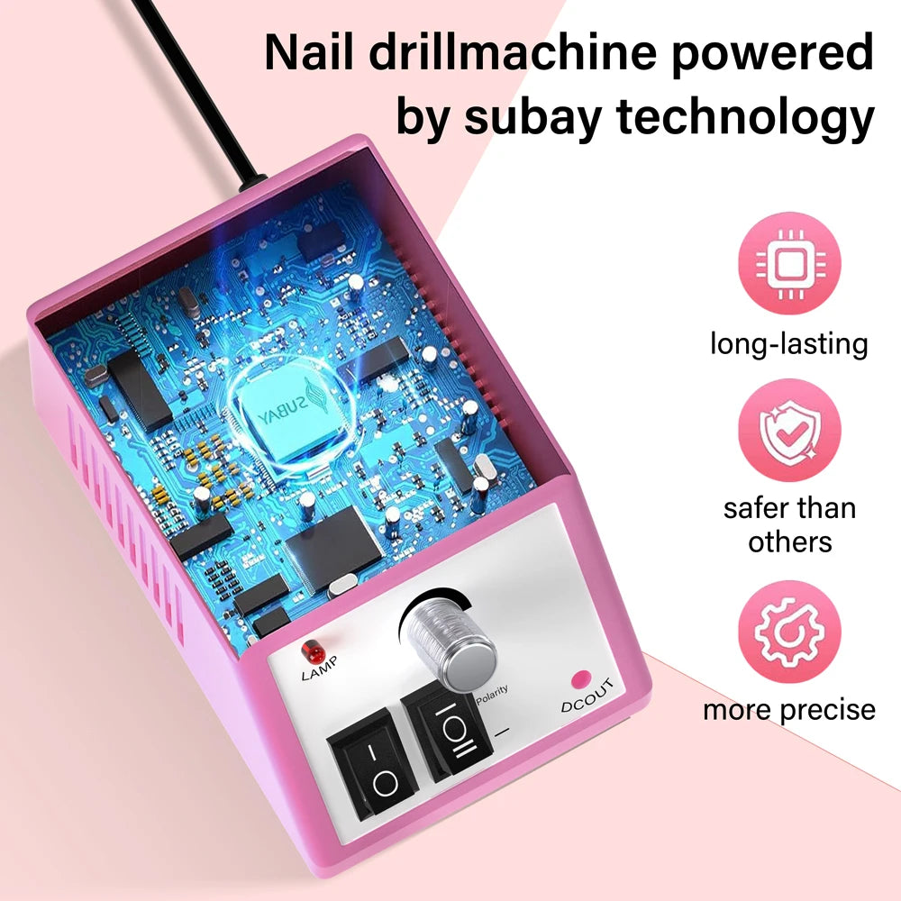 LINMANDA 15000RPM Electric Nail Drill Machine Manicure With Nail Drill Bits Set Nail Files Drill Bits Gel Polish Remover Tools